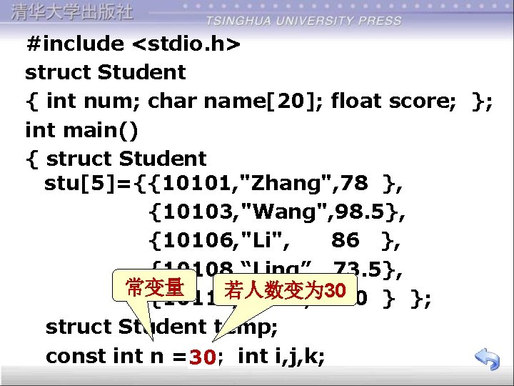 #include <stdio. h> struct Student { int num; char name[20]; float score; }; int