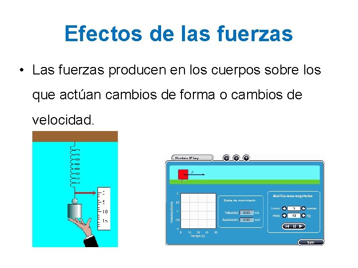 Efectos de las fuerzas • Las fuerzas producen en los cuerpos sobre los que