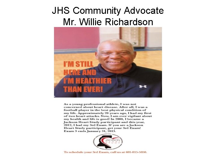 JHS Community Advocate Mr. Willie Richardson 