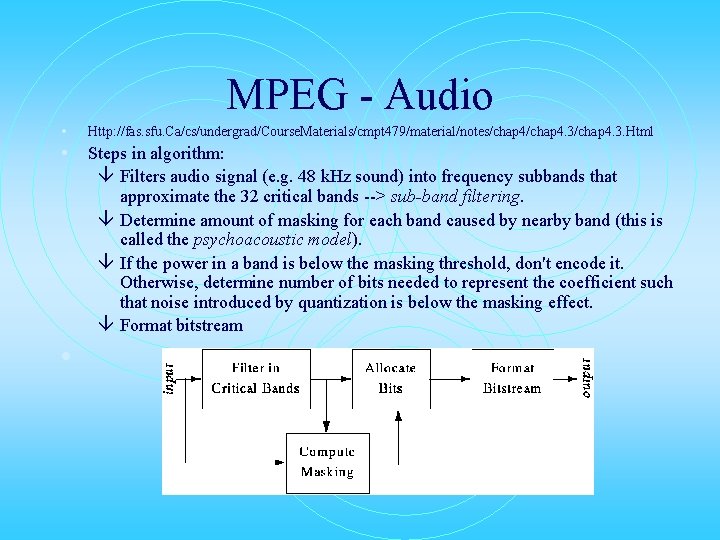 MPEG - Audio • Http: //fas. sfu. Ca/cs/undergrad/Course. Materials/cmpt 479/material/notes/chap 4. 3/chap 4. 3.