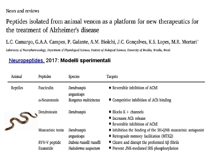 Neuropeptides. 2017: Modelli sperimentali 