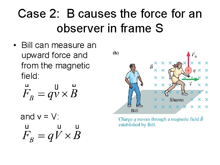 Case 2: B causes the force for an observer in frame S • Bill