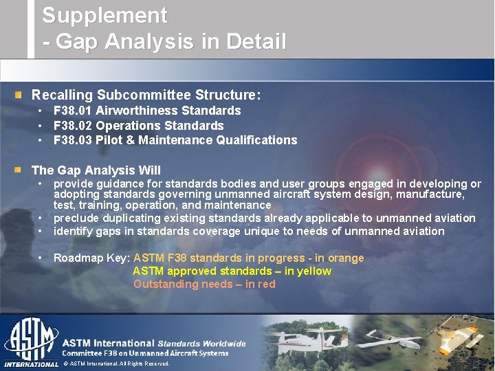 Supplement - Gap Analysis in Detail Recalling Subcommittee Structure: • F 38. 01 Airworthiness Supplement - Gap Analysis in Detail Recalling Subcommittee Structure: • F 38. 01 Airworthiness