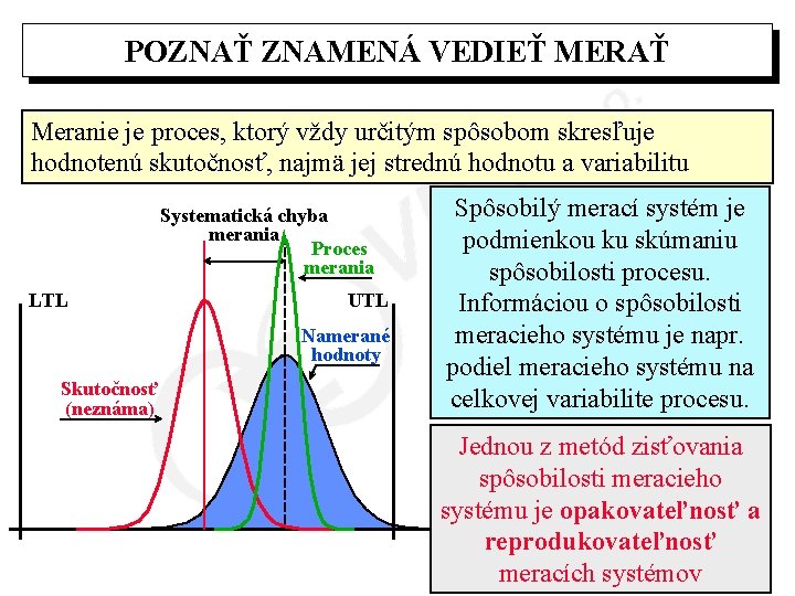 POZNAŤ ZNAMENÁ VEDIEŤ MERAŤ Meranie je proces, ktorý vždy určitým spôsobom skresľuje hodnotenú skutočnosť,