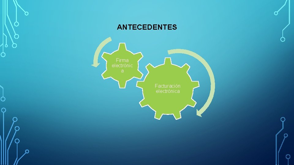 ANTECEDENTES Firma electrónic a Facturación electrónica ANTECEDENTES Firma electrónic a Facturación electrónica