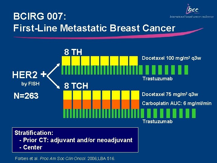 BCIRG 007: First-Line Metastatic Breast Cancer 8 TH HER 2 + by FISH 8