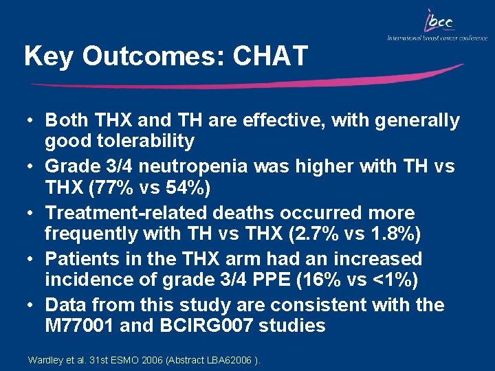 Key Outcomes: CHAT • Both THX and TH are effective, with generally good tolerability