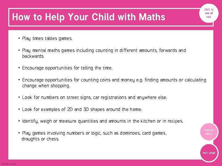 How to Help Your Child with Maths click to see all text • Play How to Help Your Child with Maths click to see all text • Play