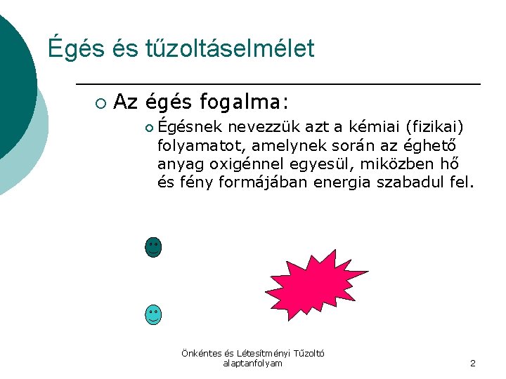 Égés és tűzoltáselmélet ¡ Az égés fogalma: ¡ Égésnek nevezzük azt a kémiai (fizikai)