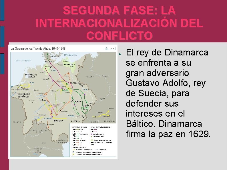 SEGUNDA FASE: LA INTERNACIONALIZACIÓN DEL CONFLICTO ● El rey de Dinamarca se enfrenta a