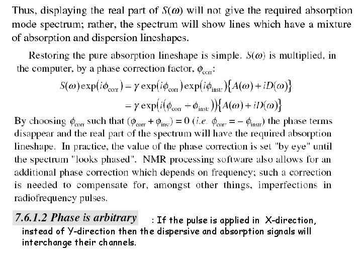 : If the pulse is applied in X-direction, instead of Y-direction the dispersive and