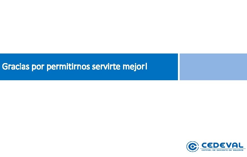 Gracias por permitirnos servirte mejor! 