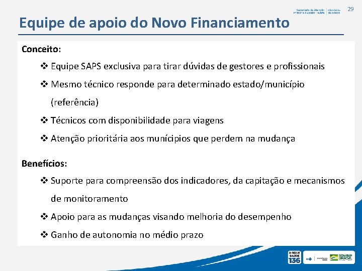 Equipe de apoio do Novo Financiamento Conceito: v Equipe SAPS exclusiva para tirar dúvidas Equipe de apoio do Novo Financiamento Conceito: v Equipe SAPS exclusiva para tirar dúvidas