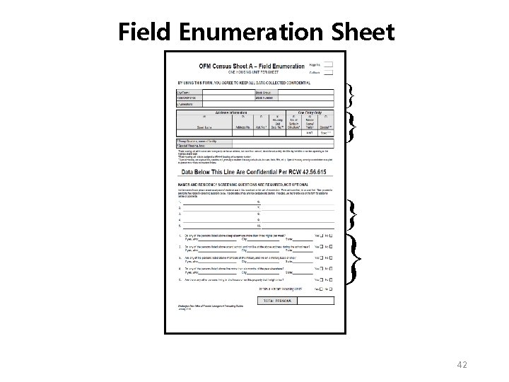 Field Enumeration Sheet 42 Field Enumeration Sheet 42