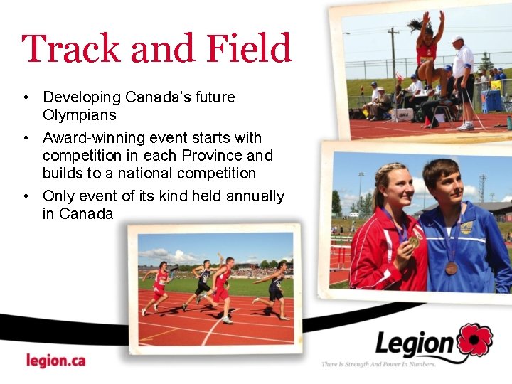 Track and Field • Developing Canada’s future Olympians • Award-winning event starts with competition