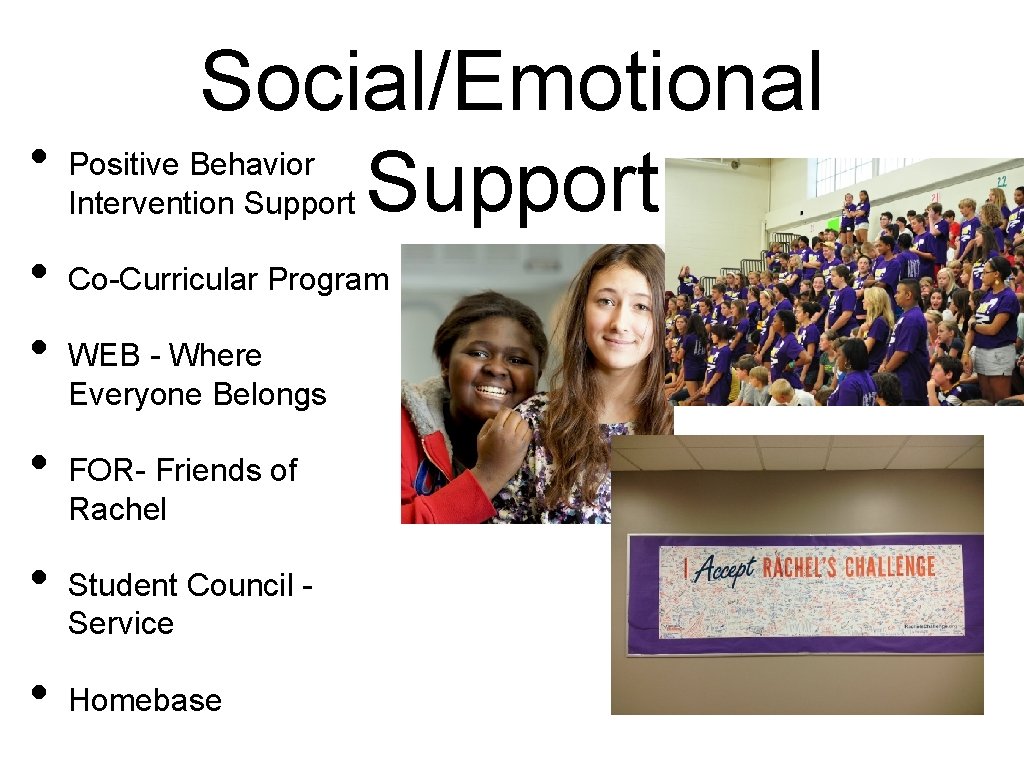  • • • Social/Emotional Support Positive Behavior Intervention Support Co-Curricular Program WEB -