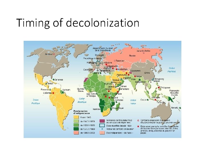 Timing of decolonization 