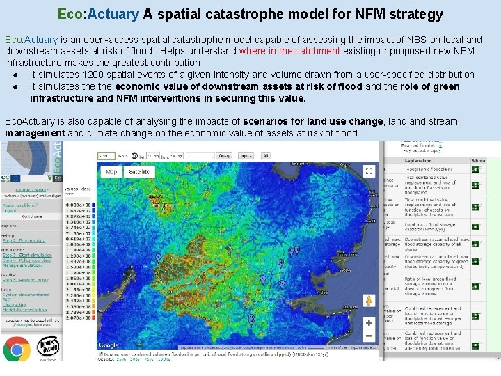 Eco: Actuary A spatial catastrophe model for NFM strategy Eco: Actuary is an open-access Eco: Actuary A spatial catastrophe model for NFM strategy Eco: Actuary is an open-access