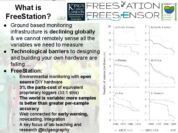 What is Free. Station? ● Ground based monitoring infrastructure is declining globally & we What is Free. Station? ● Ground based monitoring infrastructure is declining globally & we