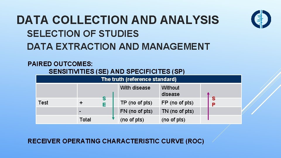 DATA COLLECTION AND ANALYSIS SELECTION OF STUDIES DATA EXTRACTION AND MANAGEMENT PAIRED OUTCOMES: SENSITIVITIES