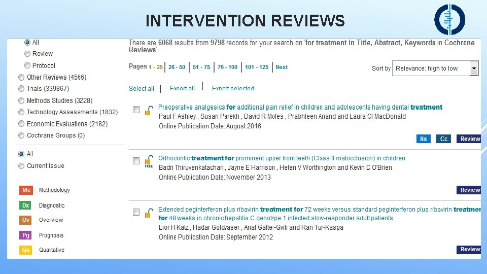 INTERVENTION REVIEWS 