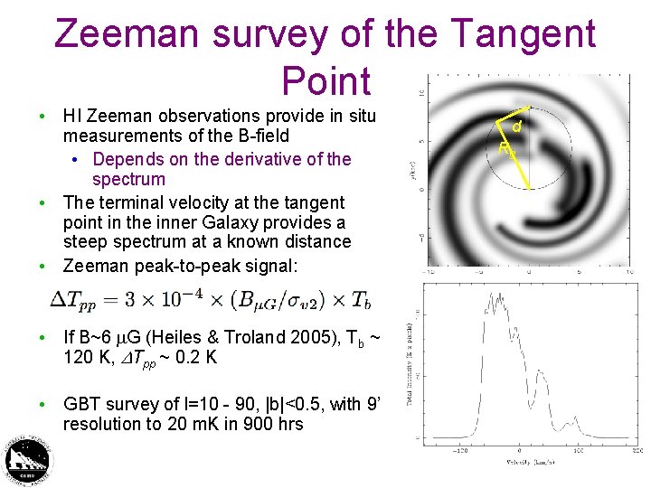Zeeman survey of the Tangent Point • HI Zeeman observations provide in situ measurements Zeeman survey of the Tangent Point • HI Zeeman observations provide in situ measurements