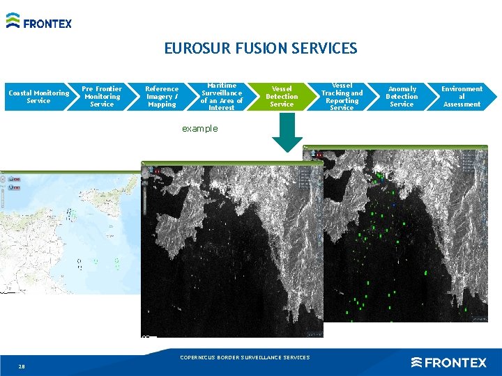 EUROSUR FUSION SERVICES Coastal Monitoring Service Pre Frontier Monitoring Service Reference Imagery / Mapping
