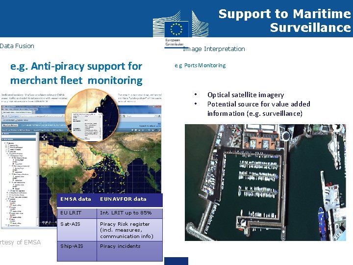 Support to Maritime Surveillance Data Fusion Image Interpretation e. g. Anti-piracy support for merchant