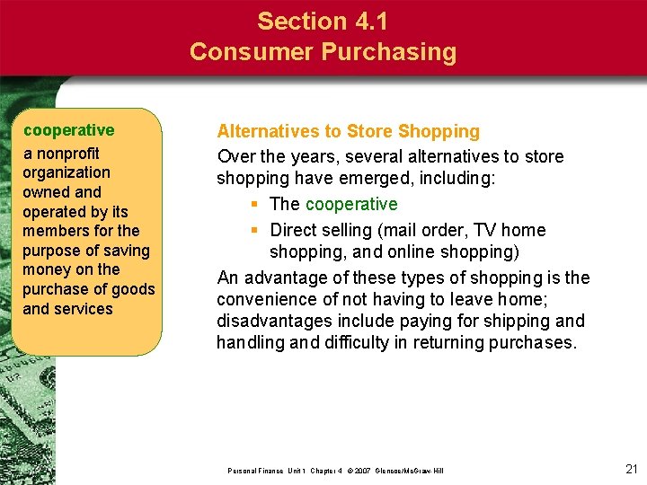 Section 4. 1 Consumer Purchasing cooperative a nonprofit organization owned and operated by its