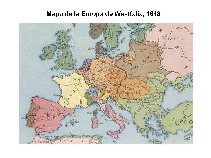 Mapa de la Europa de Westfalia, 1648 