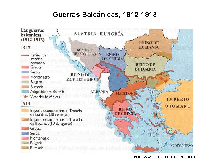 Guerras Balcánicas, 1912 -1913 Fuente: www. perseo. sabuco. com/historia 