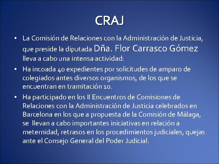 CRAJ • La Comisión de Relaciones con la Administración de Justicia, que preside la