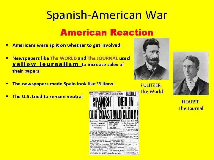 Spanish-American War American Reaction § Americans were split on whether to get involved §