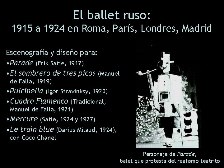 El ballet ruso: 1915 a 1924 en Roma, París, Londres, Madrid Escenografía y diseño