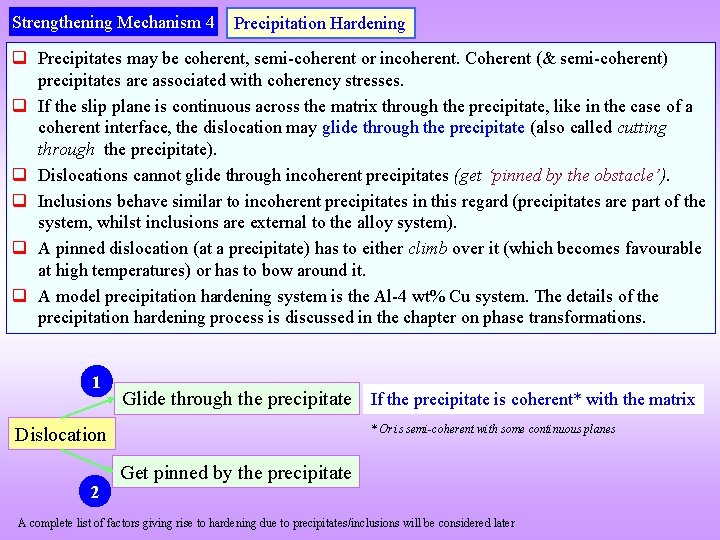 Strengthening Mechanism 4 Precipitation Hardening q Precipitates may be coherent, semi-coherent or incoherent. Coherent