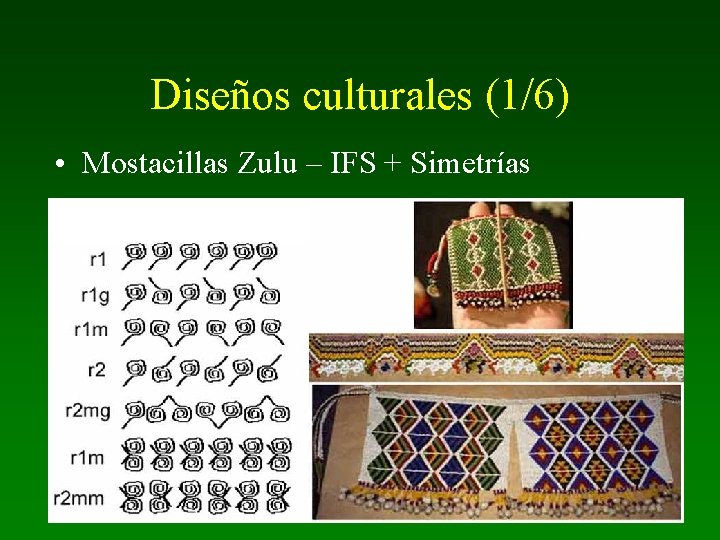 Diseños culturales (1/6) • Mostacillas Zulu – IFS + Simetrías 