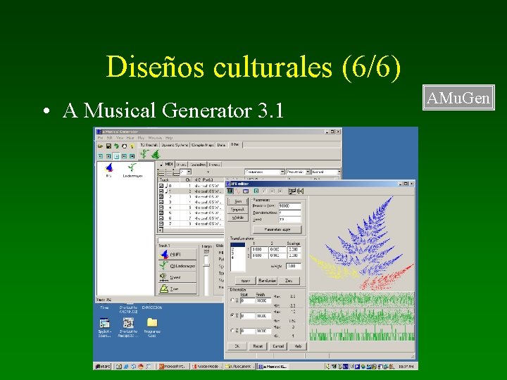 Diseños culturales (6/6) • A Musical Generator 3. 1 AMu. Gen 