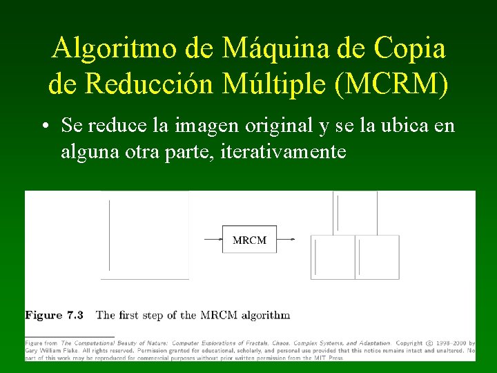Algoritmo de Máquina de Copia de Reducción Múltiple (MCRM) • Se reduce la imagen
