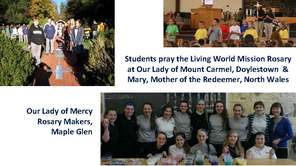 Students pray the Living World Mission Rosary at Our Lady of Mount Carmel, Doylestown