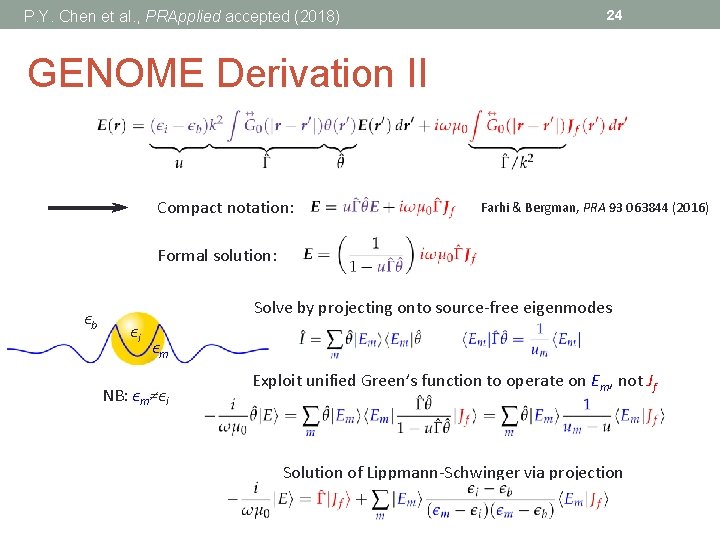 P. Y. Chen et al. , PRApplied accepted (2018) 24 GENOME Derivation II Compact