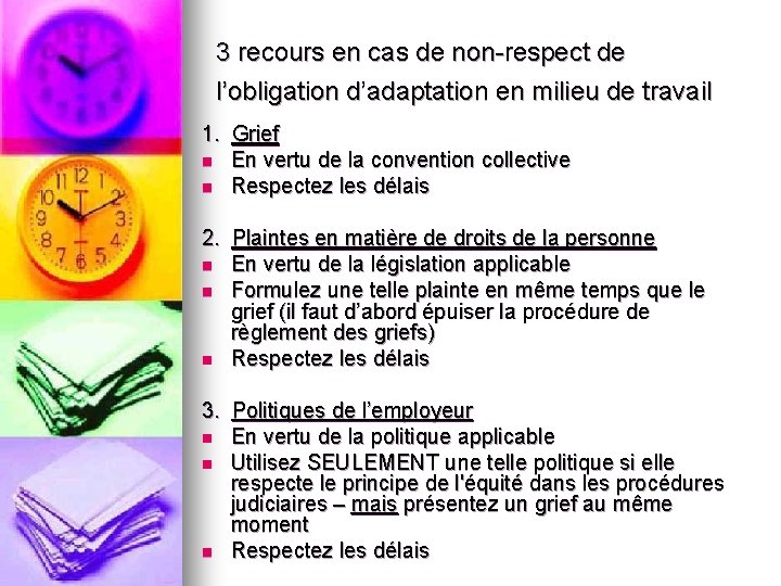 3 recours en cas de non-respect de l’obligation d’adaptation en milieu de travail 1.