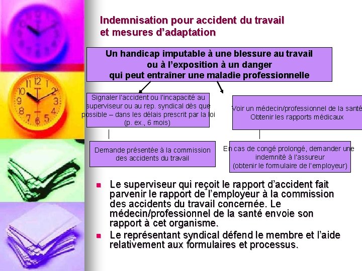 Indemnisation pour accident du travail et mesures d’adaptation Un handicap imputable à une blessure