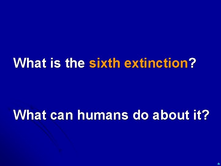 What is the sixth extinction? What can humans do about it? . 