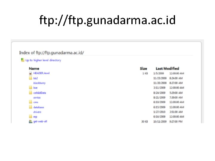 ftp: //ftp. gunadarma. ac. id 