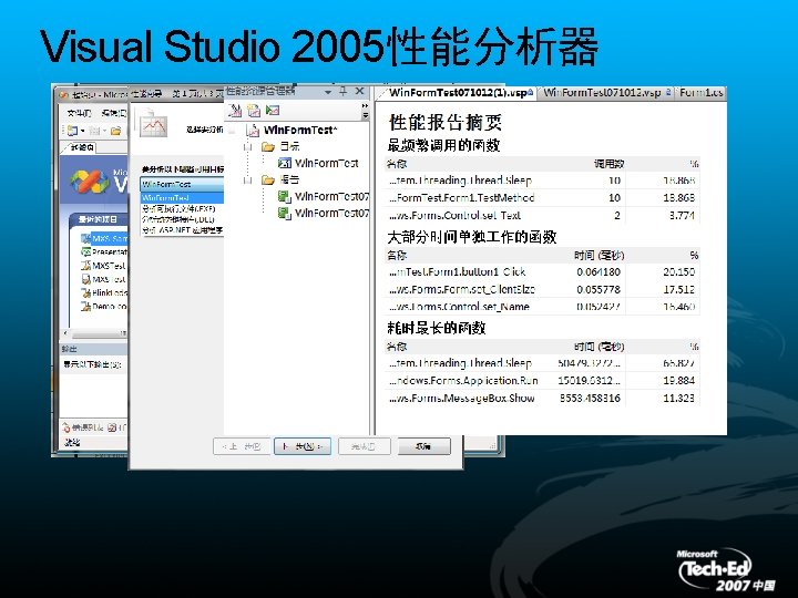 Visual Studio 2005性能分析器 