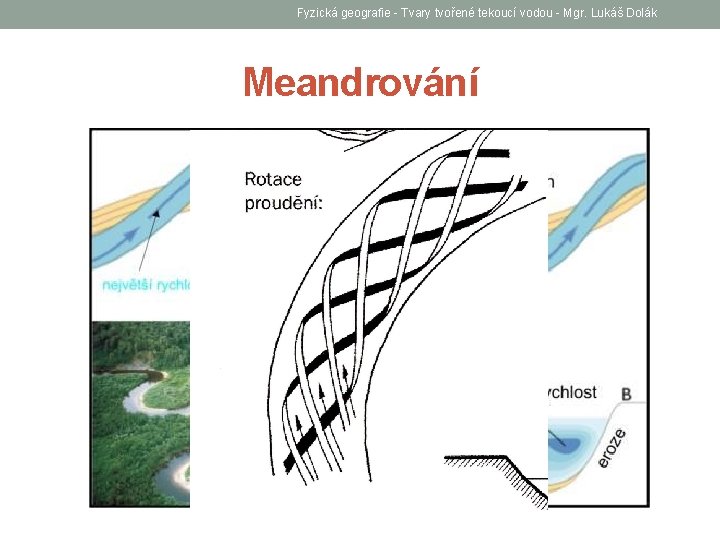 Fyzická geografie - Tvary tvořené tekoucí vodou - Mgr. Lukáš Dolák Meandrování 