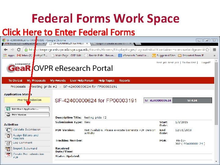 Federal Forms Work Space Click Here to Enter Federal Forms 