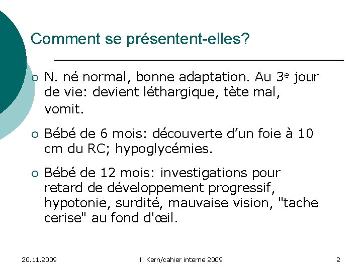 Maladies Mtaboliques Cahier De Linterne Novembre 09