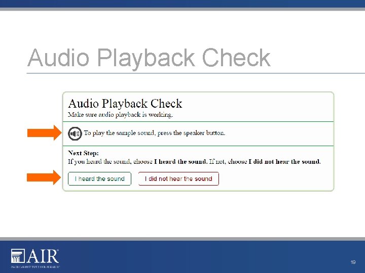 Audio Playback Check 19 