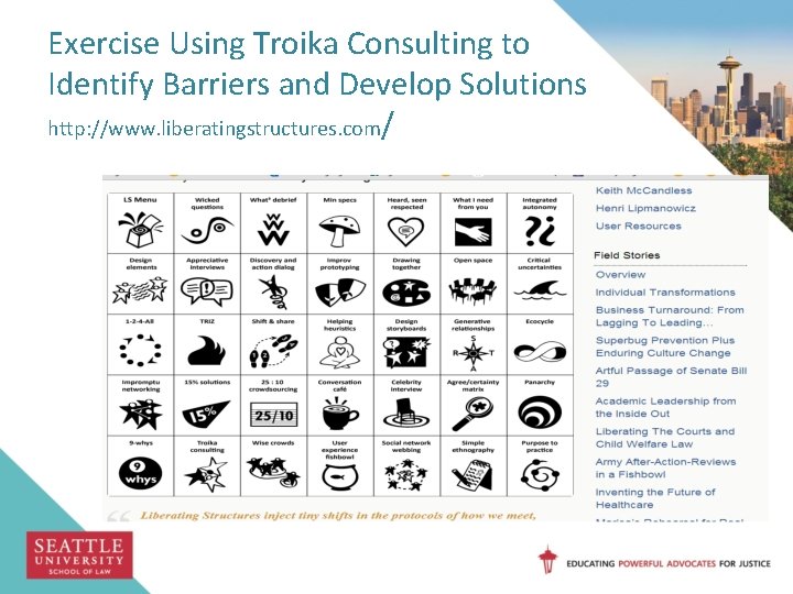 Exercise Using Troika Consulting to Identify Barriers and Develop Solutions http: //www. liberatingstructures. com/